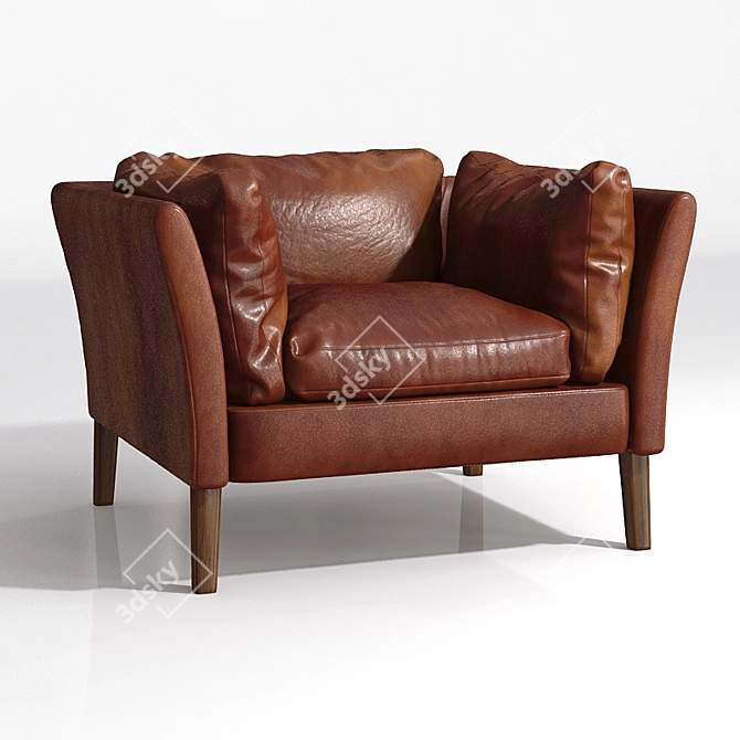 Leather Lounge Chair 3D model image 1