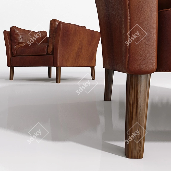 Leather Lounge Chair 3D model image 2