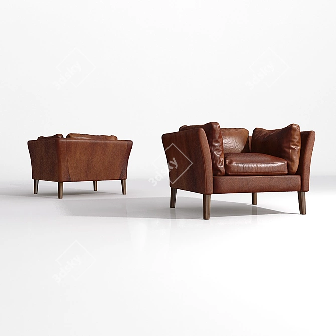 Leather Lounge Chair 3D model image 3