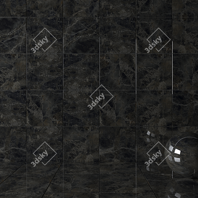 Anthracite Alpha Wall Tiles Set 3D model image 2