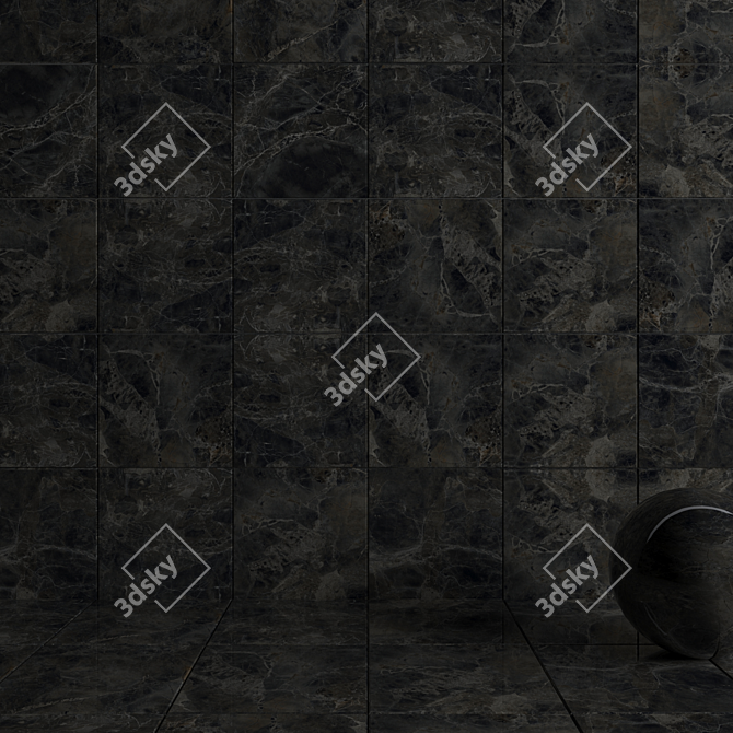 Anthracite Alpha Wall Tiles Set 3D model image 3