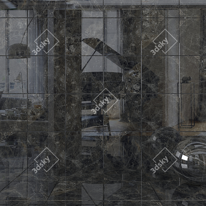 Anthracite Wall Tiles: Modern Multi-Texture Design 3D model image 1