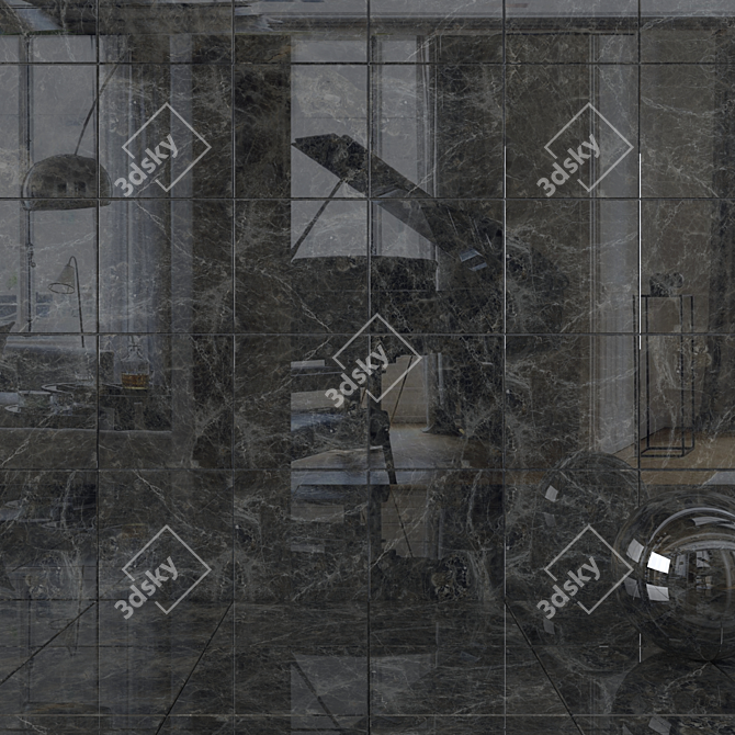 Alpha Anthracite Wall Tiles: Modern Multi-Texture Design 3D model image 1