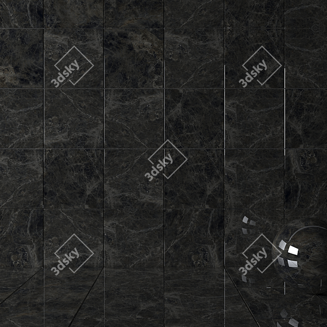 Alpha Anthracite Wall Tiles: Modern Multi-Texture Design 3D model image 2