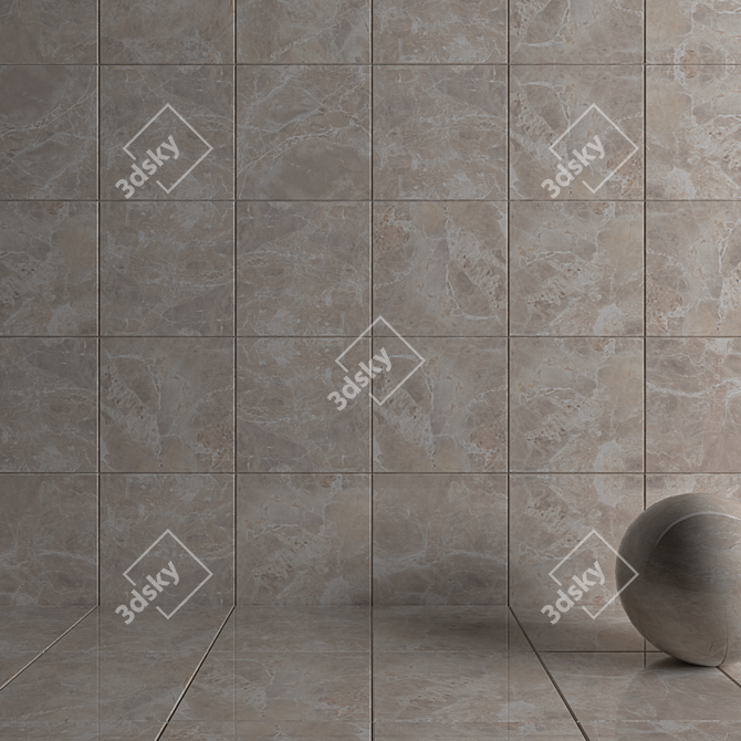 Alpha Beige Wall Tiles: High-Definition Multi-Texture Set 3D model image 3