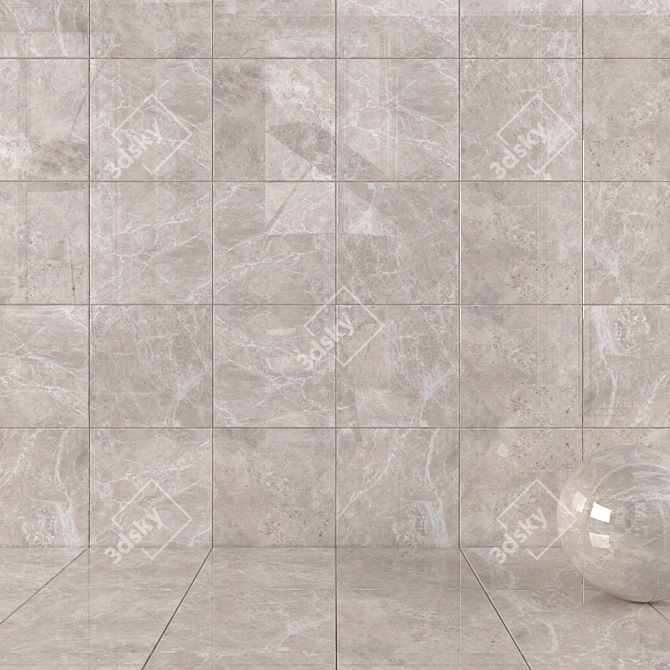 Alpha Beige Wall Tiles - Set of 3 3D model image 1