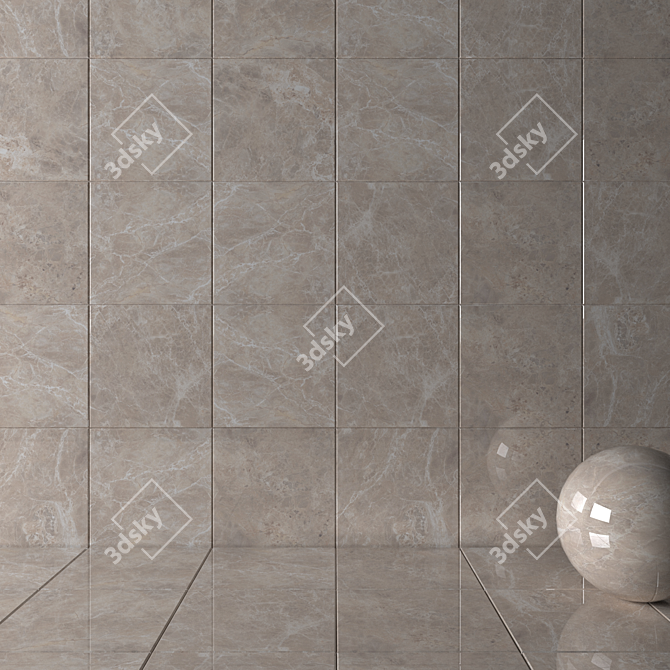 Alpha Beige Wall Tiles - Set of 3 3D model image 2