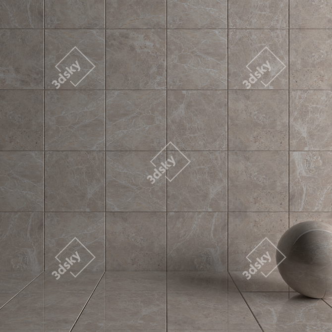 Alpha Beige Wall Tiles - Set of 3 3D model image 3