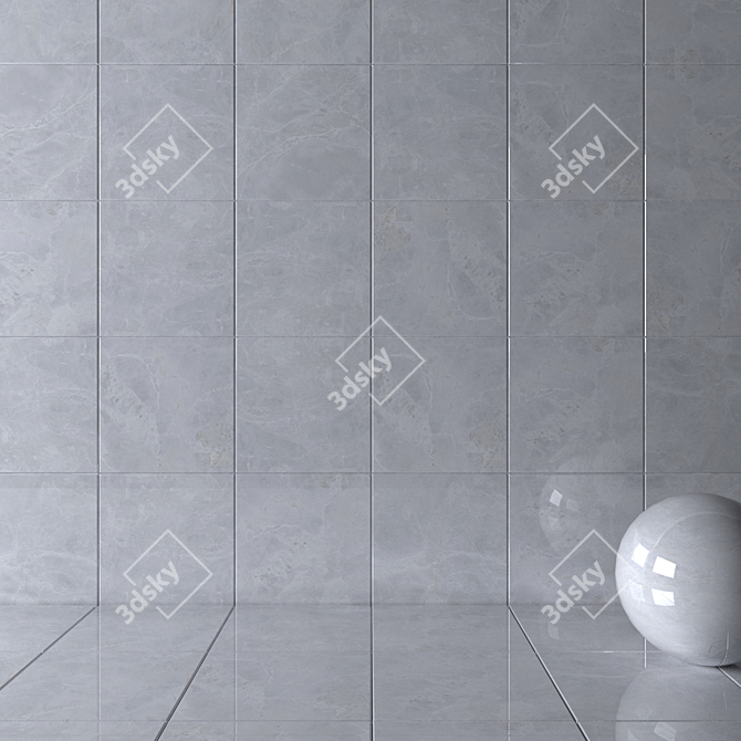 Alpha Bianco Wall Tiles: Multi-Texture 60x60 cm 3D model image 2
