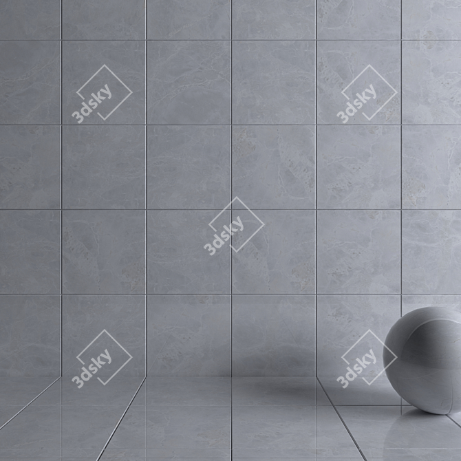 Alpha Bianco Wall Tiles: Multi-Texture 60x60 cm 3D model image 3