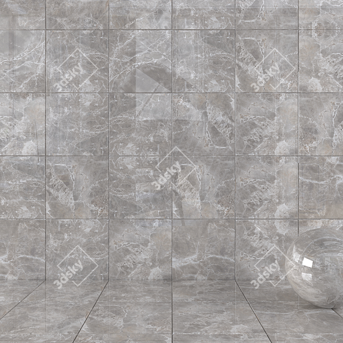 Alpha Greige Wall Tiles: Multi-textured, High-quality, 60x60cm 3D model image 1