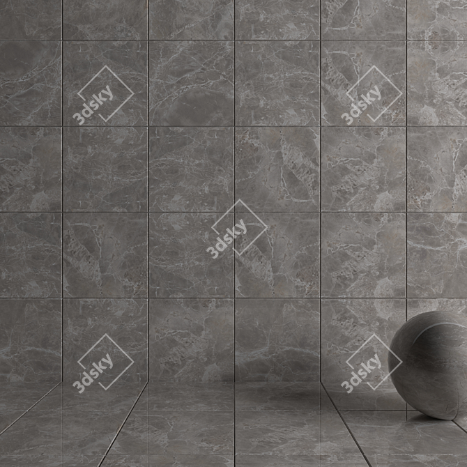 Alpha Greige Wall Tiles: Multi-textured, High-quality, 60x60cm 3D model image 3