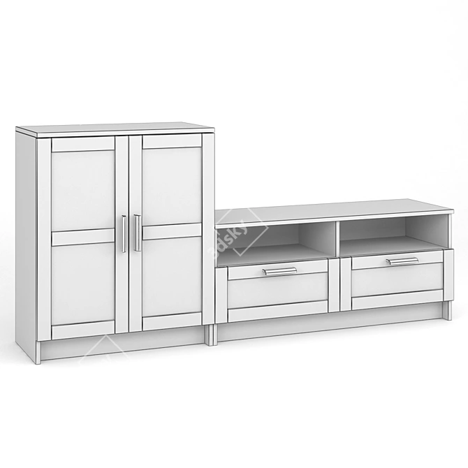 Sleek TV Storage Solution 3D model image 4