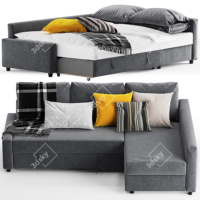 Ikea Friheten Corner Sofa Bed - Stylish and Space-Saving 3D model image 1