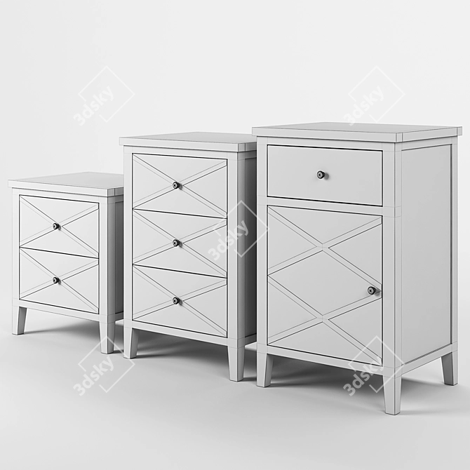 SAFAVIEH Sherrilyn Drawers: Elegant Storage Solution 3D model image 3