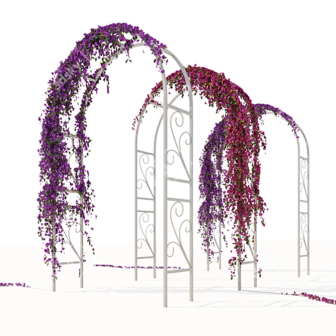 Ivy-Clad Pergola: Lifelike 3D Model 3D model image 1