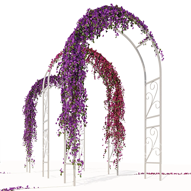 Ivy-Clad Pergola: Lifelike 3D Model 3D model image 3