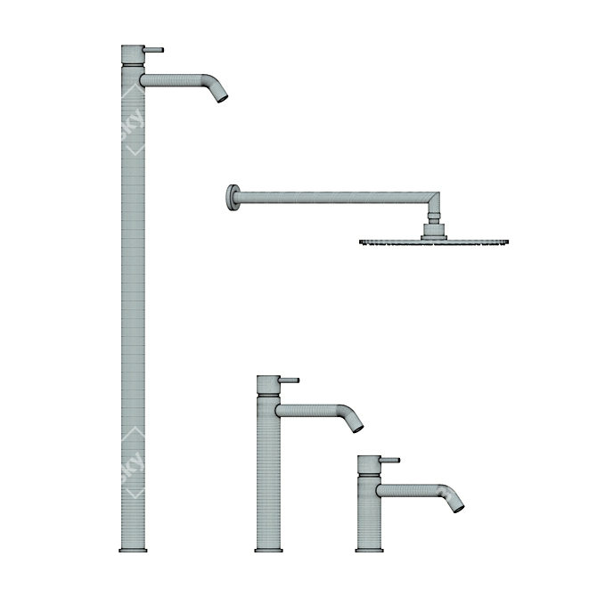 Cisal Shower Mixer Collection 3D model image 2