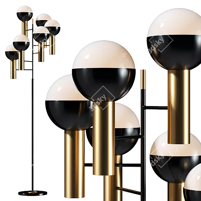 Sleek Miami Floor Lamp 3D model image 1