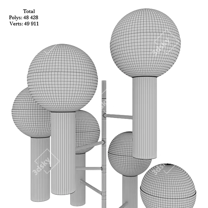 Sleek Miami Floor Lamp 3D model image 3