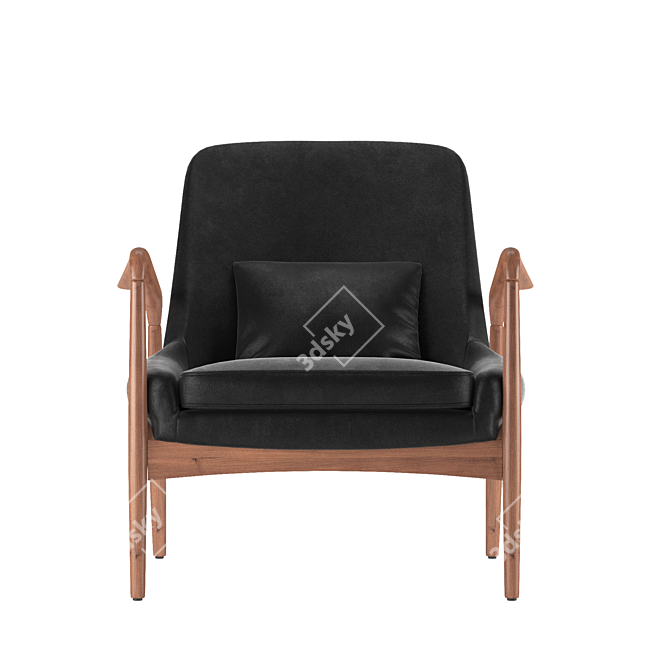 Elegant Carter Mid Century Chair 3D model image 2