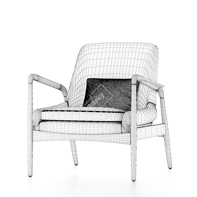 Elegant Carter Mid Century Chair 3D model image 6