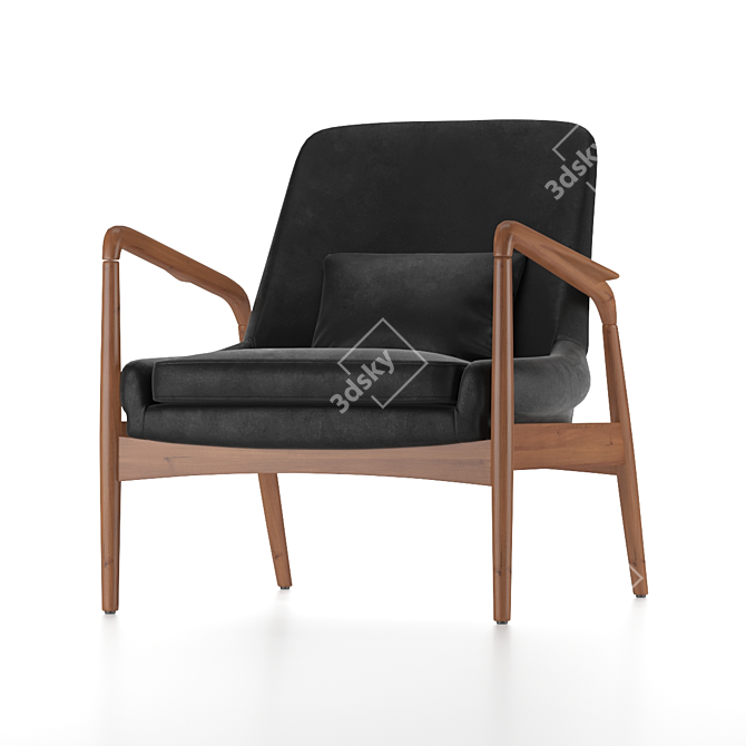 Elegant Carter Mid Century Chair 3D model image 7