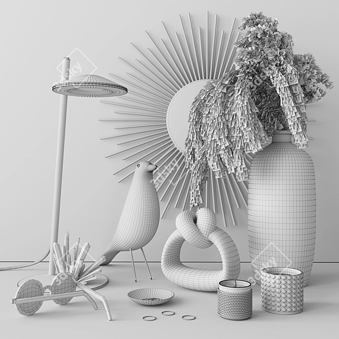 Elevate Your Space: Monochromatic Set 3D model image 3