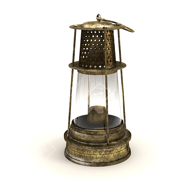 Vintage Oil Lamp 3D model image 1