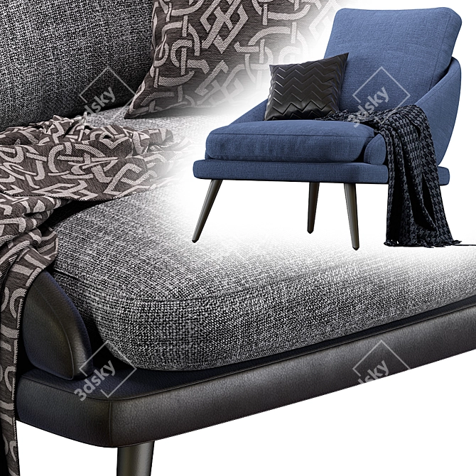 Elegant Minotti Lawson Armchair 3D model image 4