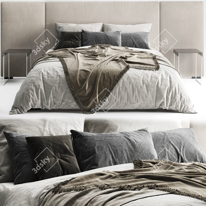 Elegant Modena Bed by Restoration Hardware 3D model image 1