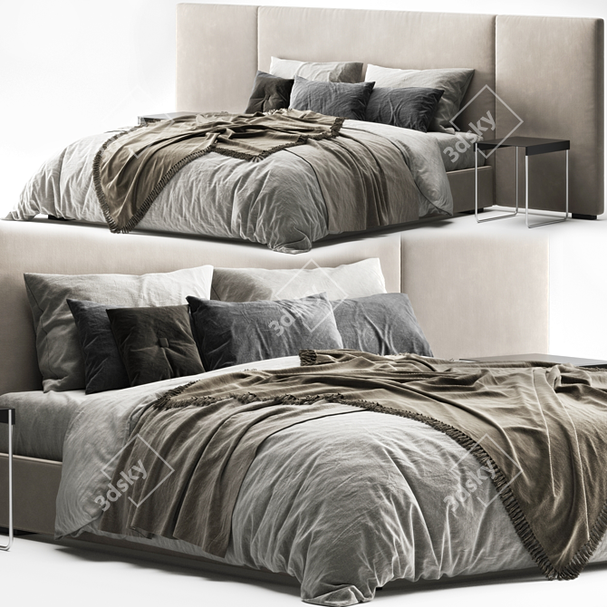 Elegant Modena Bed by Restoration Hardware 3D model image 3