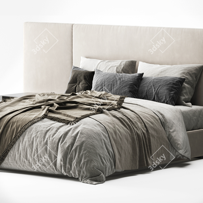 Elegant Modena Bed by Restoration Hardware 3D model image 4