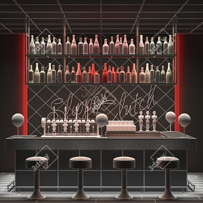 JC Counter Bar 4: Stylish and Functional 3D model image 3