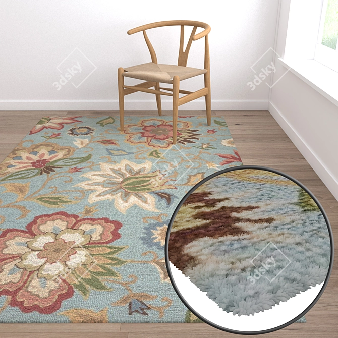 Luxury Texture Variety Carpet Set 3D model image 5