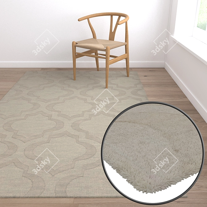 Luxury Rug Set: High-Quality Textures for Versatile Perspectives 3D model image 5