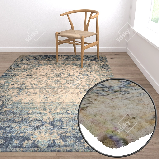 Elegant Carpet Set: High-Quality Textures 3D model image 5