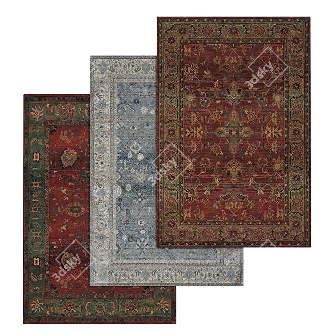 Designer Carpets Set 3D model image 1