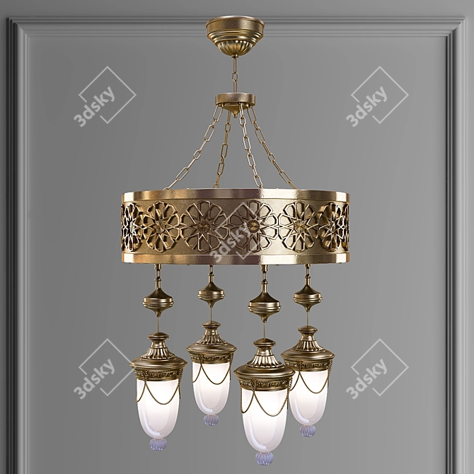 Elegant Islamic Chandelier: Illuminate Your Space 3D model image 3