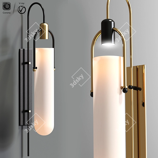 Modern Arc Wall Sconce Light 3D model image 1