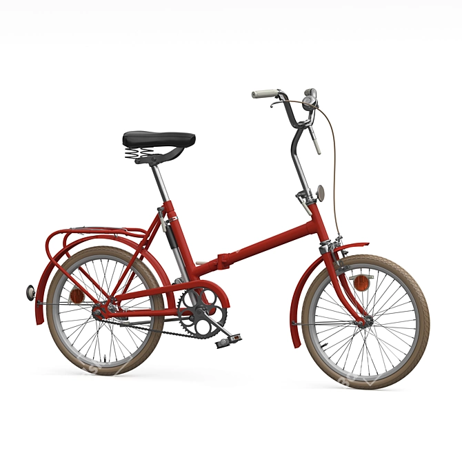 Vintage Soviet Folding Bike 3D model image 1