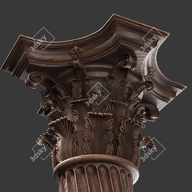  3Dmax Roman Column Sculpture 3D model image 2