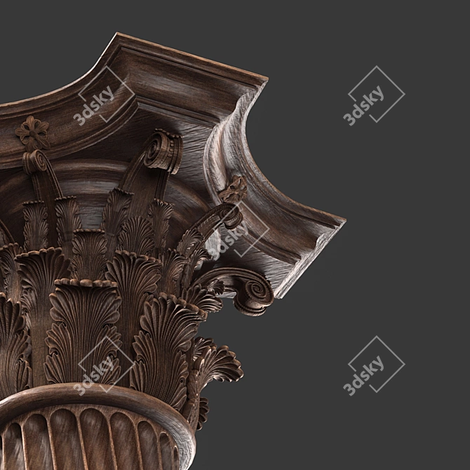  3Dmax Roman Column Sculpture 3D model image 5