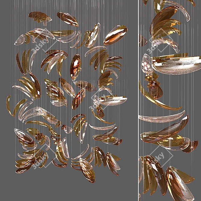 Colorful Glass Shells Pendant 3D model image 3