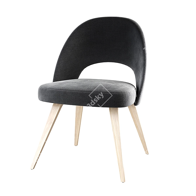 Sculptural Saarinen Armless Chair 3D model image 3