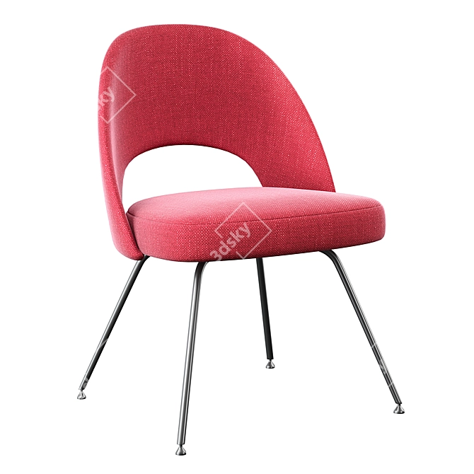 Sculptural Saarinen Armless Chair 3D model image 5