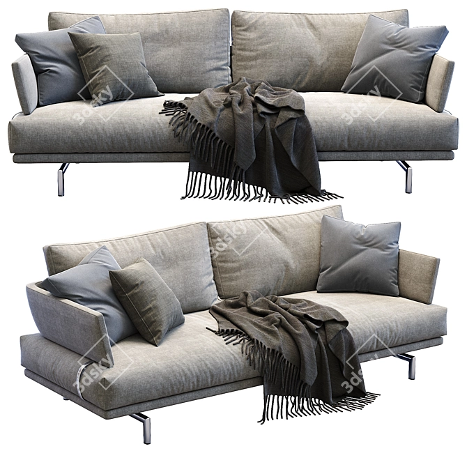 Quinta Strada: Stylish Italian Sofa 3D model image 1