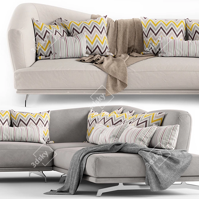 Elegant Lennox Soft Sofa 3D model image 2
