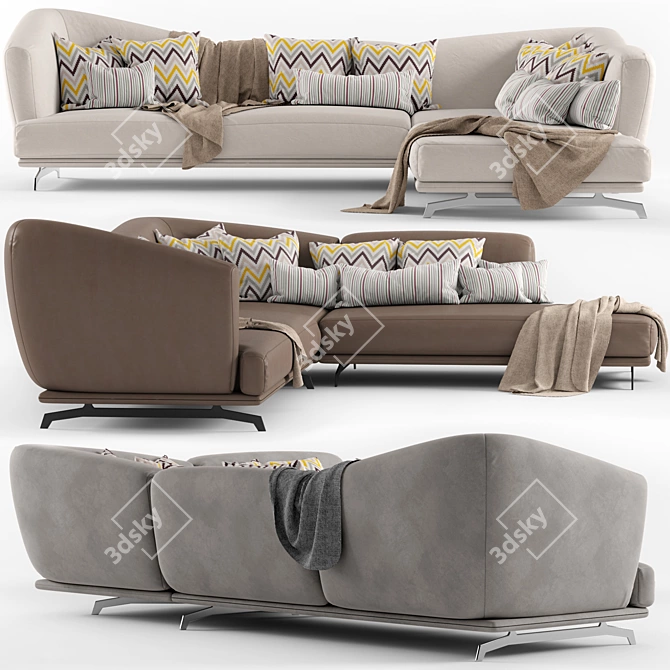 Elegant Lennox Soft Sofa 3D model image 4