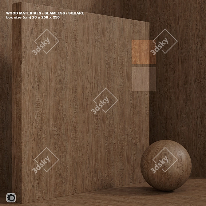 Seamless Wood Material Set 3D model image 1